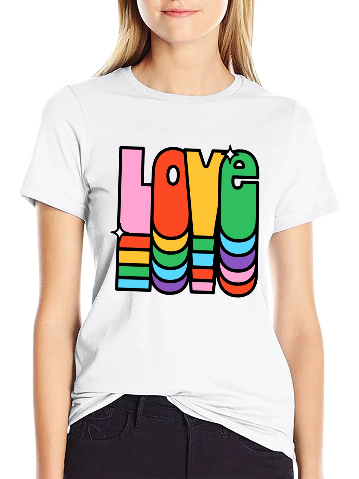 Rainbow LOVE Graphic Tee product image 8