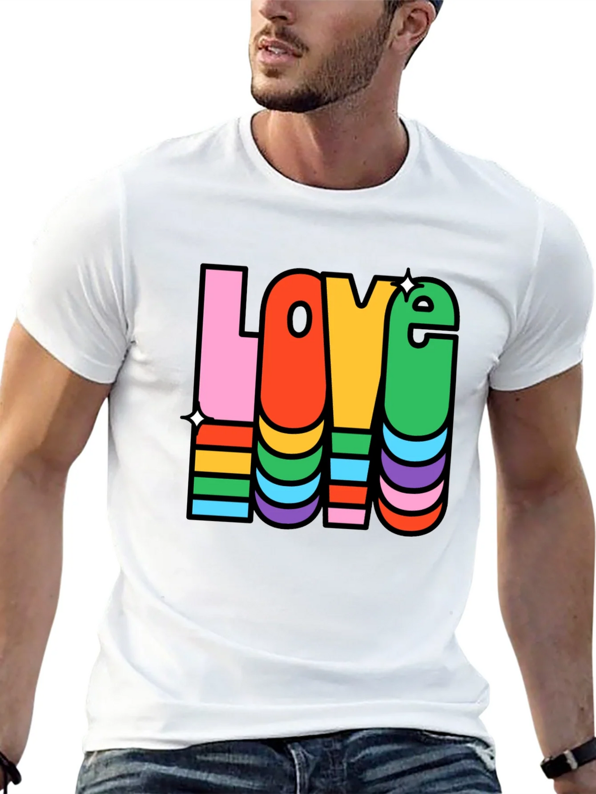 Rainbow LOVE Graphic Tee product image 12