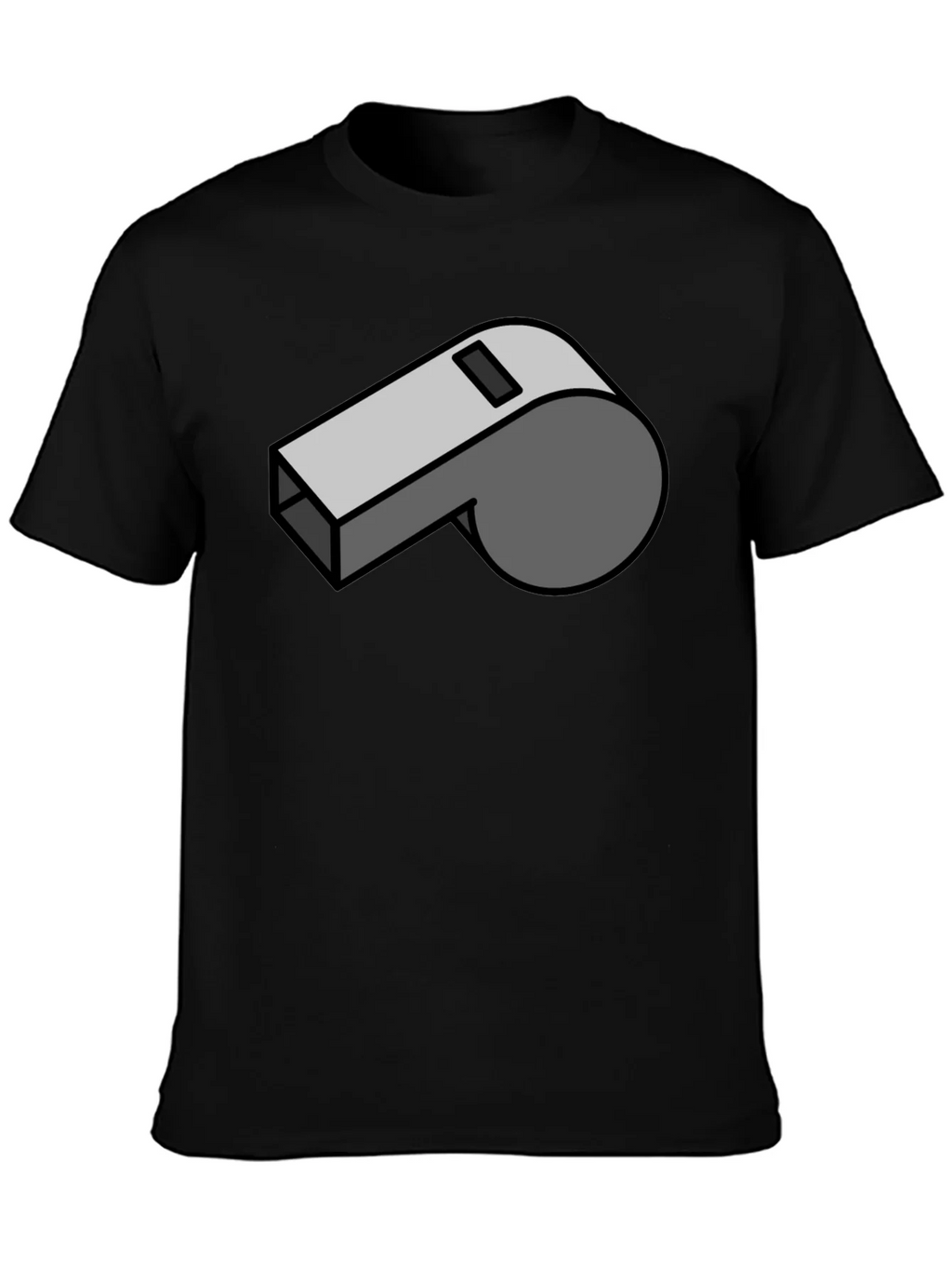 Cartoon Whistle Graphic Tee - Black Cotton T-Shirt product image 3