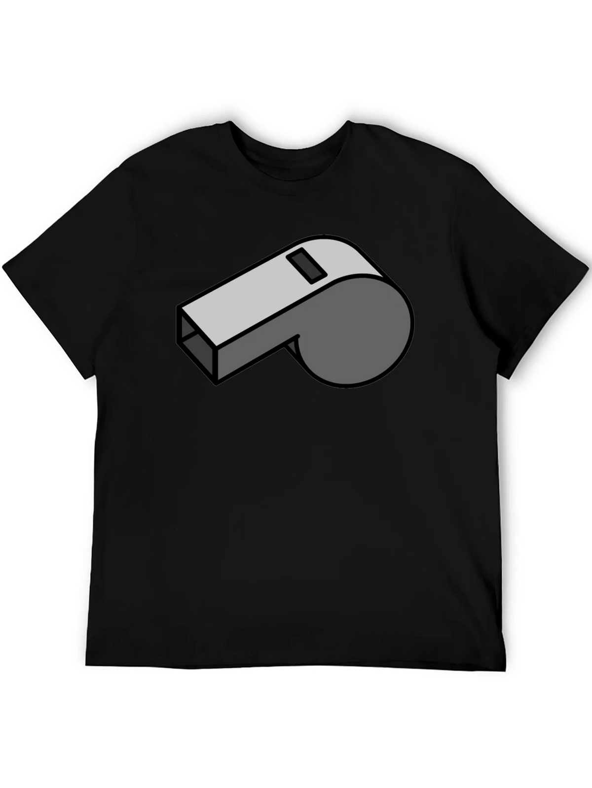 Cartoon Whistle Graphic Tee - Black Cotton T-Shirt product image 5