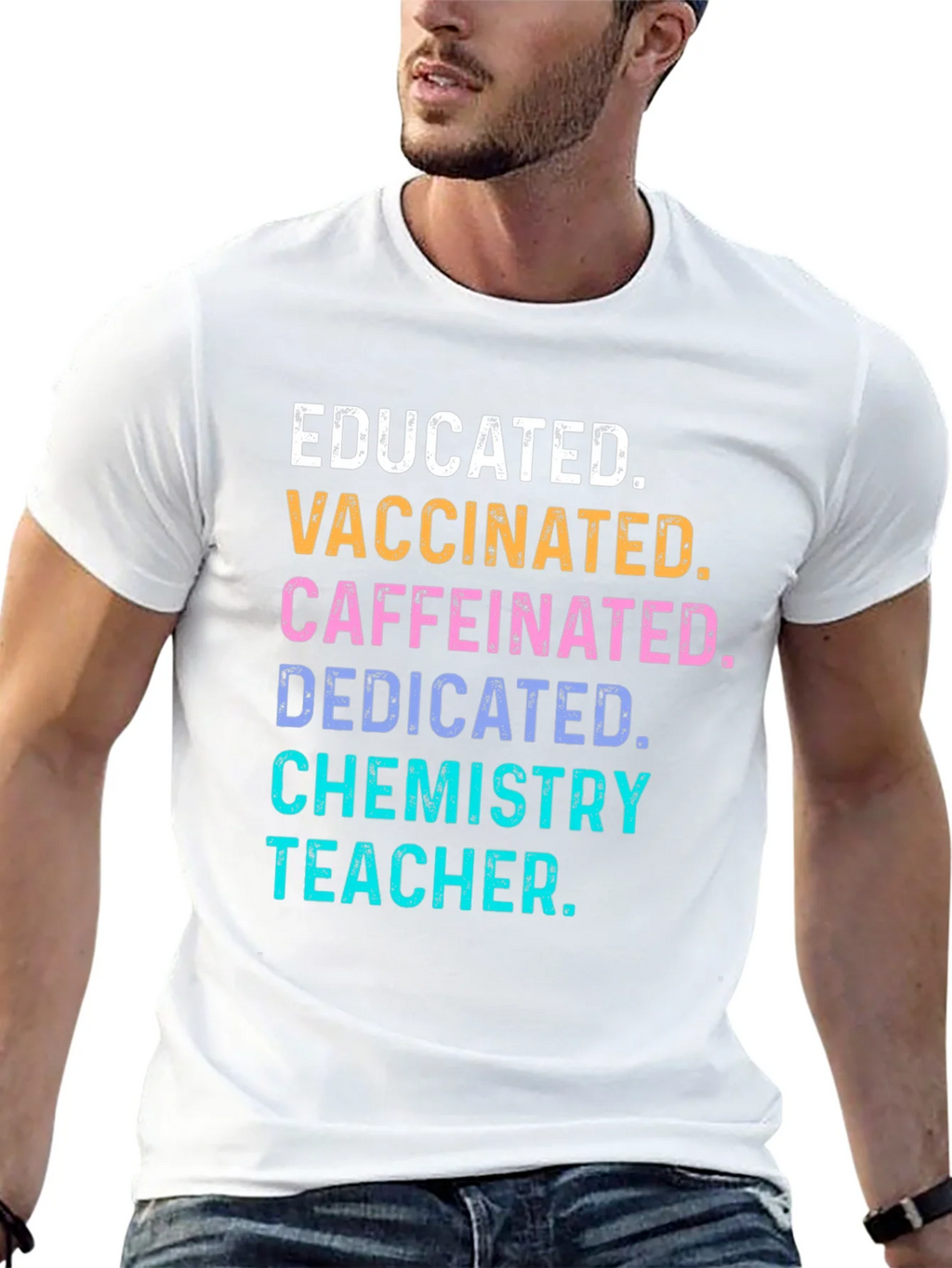 Educated Vaccinated Chemistry Teacher T-Shirt product image 12