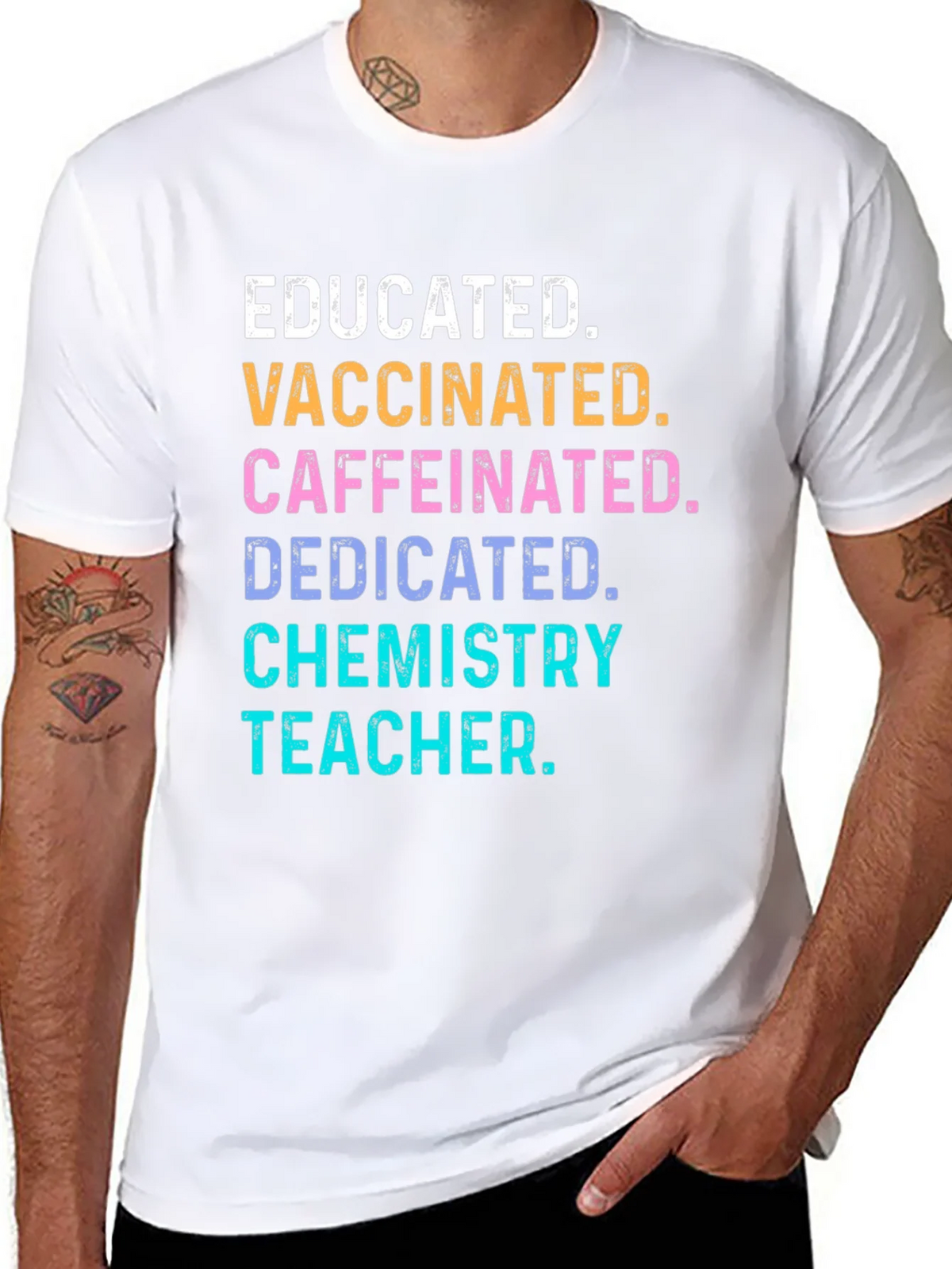 Educated Vaccinated Chemistry Teacher T-Shirt product image 7