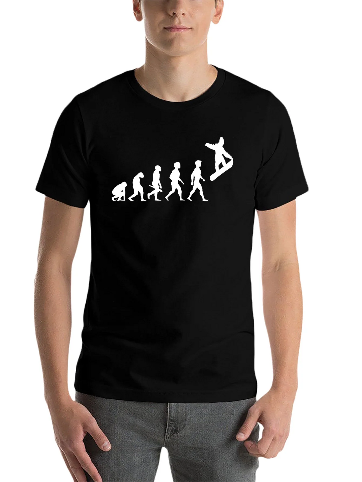 Evolution of Snowboarding Black T-Shirt product image 4