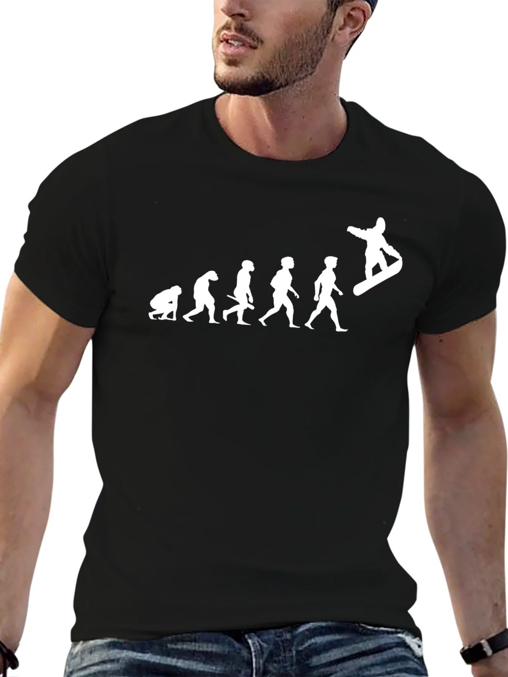 Evolution of Snowboarding Black T-Shirt product image 6