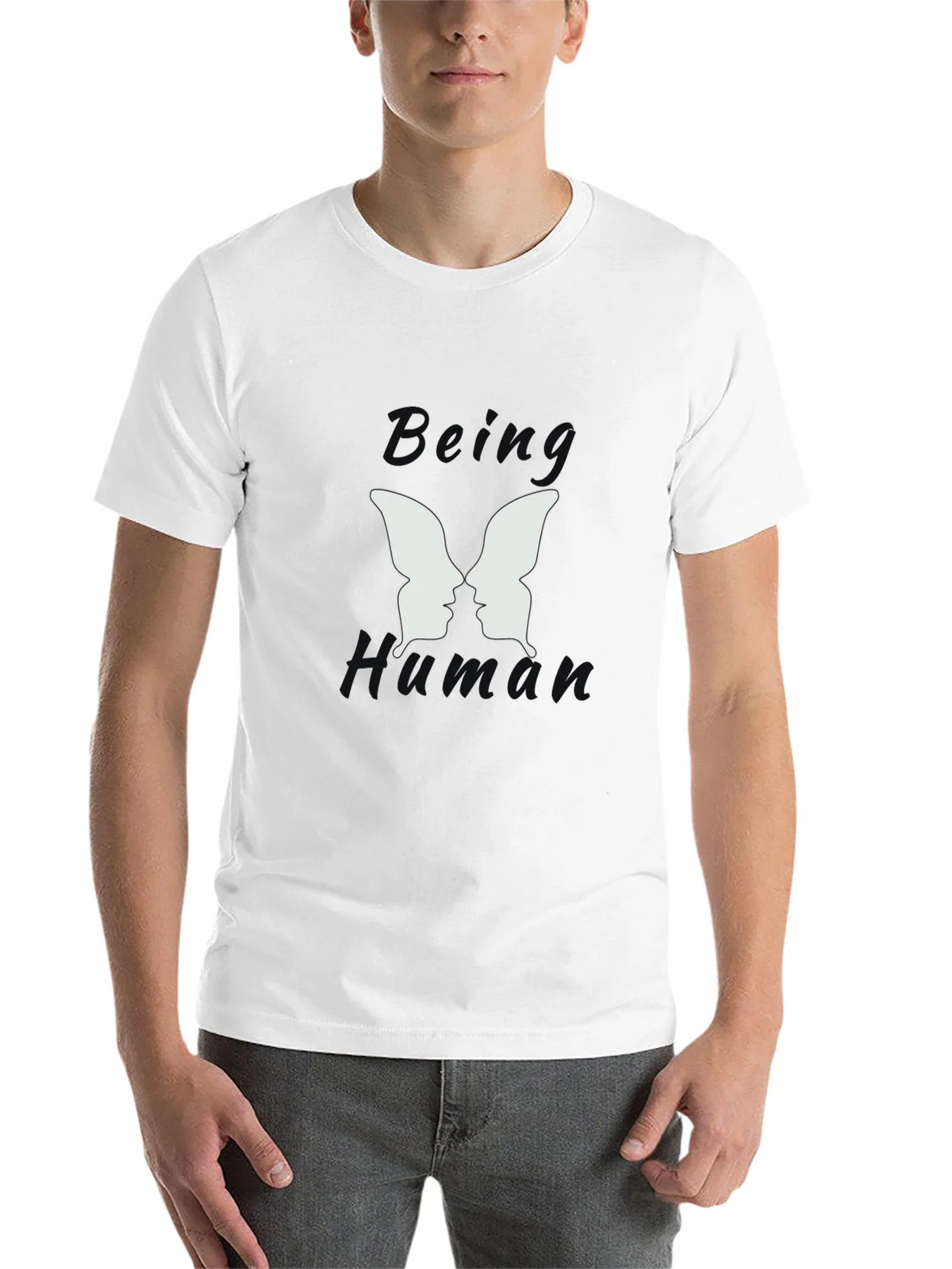 Being Human Black Graphic T-Shirt - Butterfly Face Design product image 10