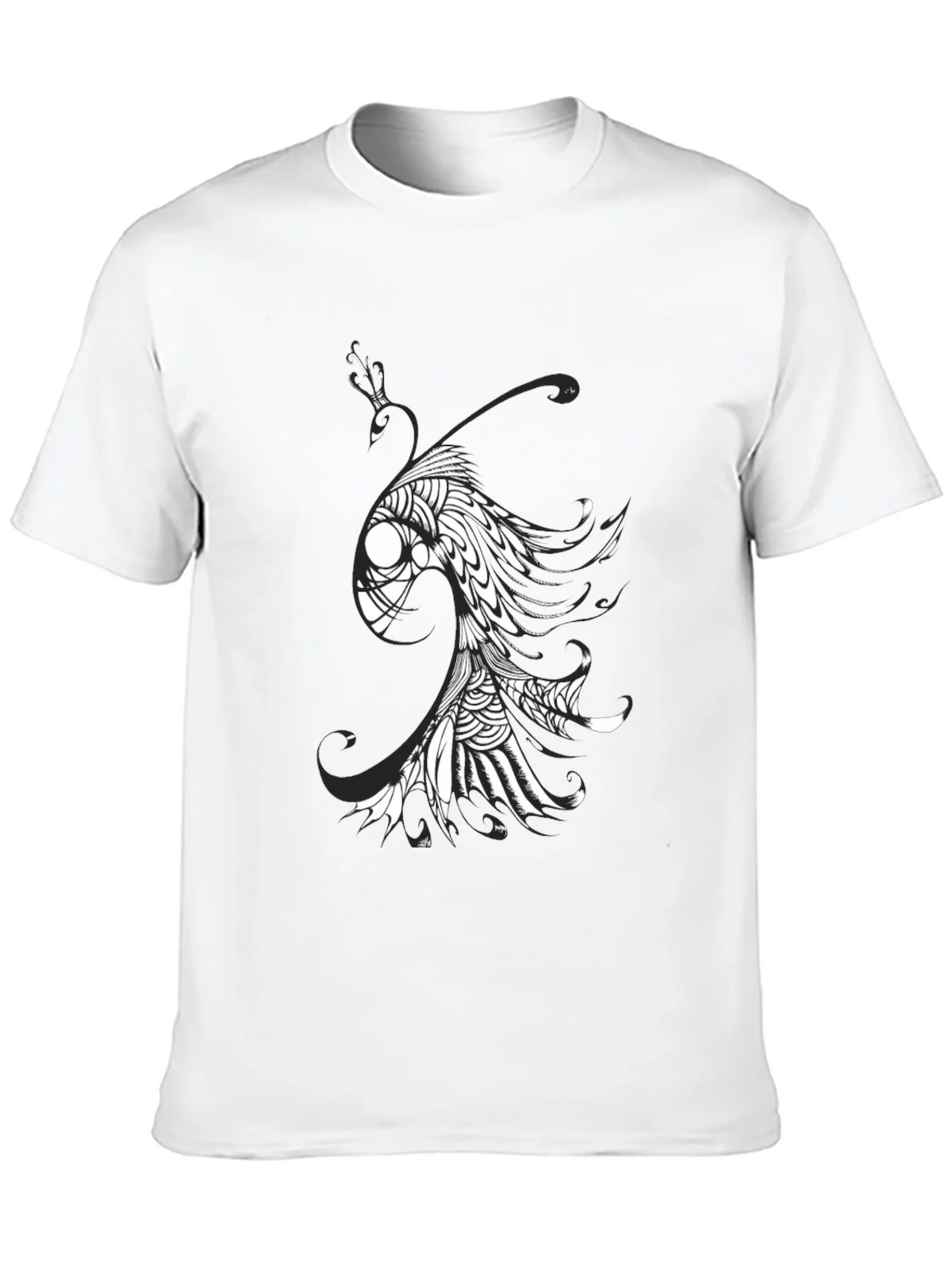 Abstract Fish Graphic Tee - Black Cotton Blend product image 8